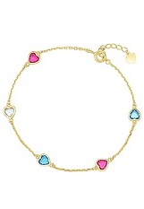 handsome solid gold personalized birthstones baby bracelet